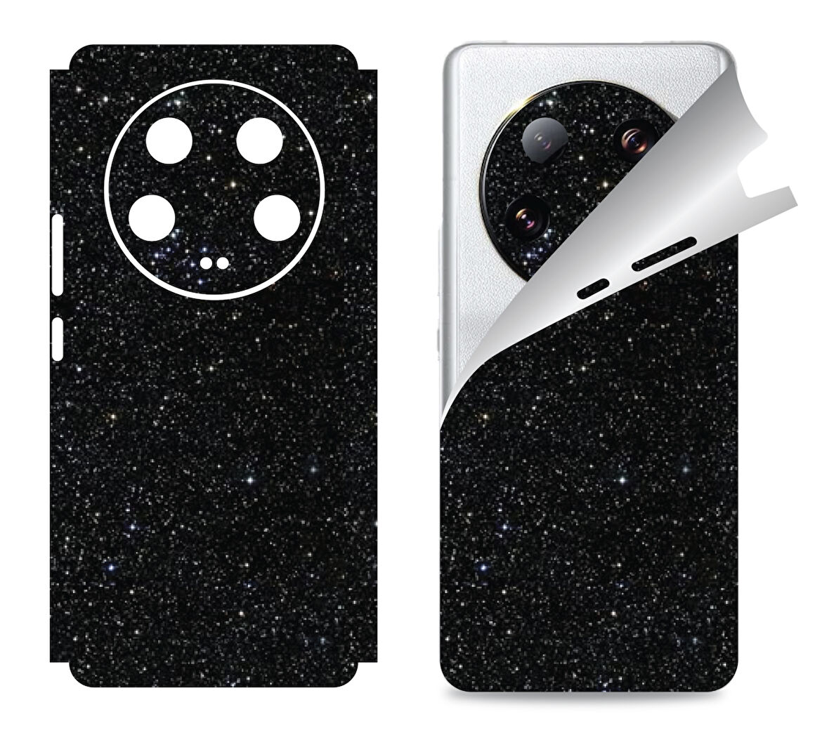 Xiaomi Mi 13 Ultra için uyumlu 360 full arka ve yan kaplama koruma sticker SİMLİ SİYAH