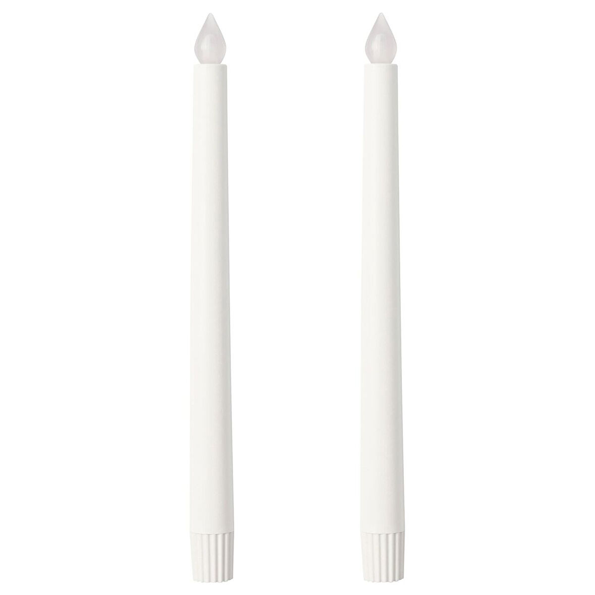 LED'li şamdan mumu, beyaz, 28 cm, 2 adet