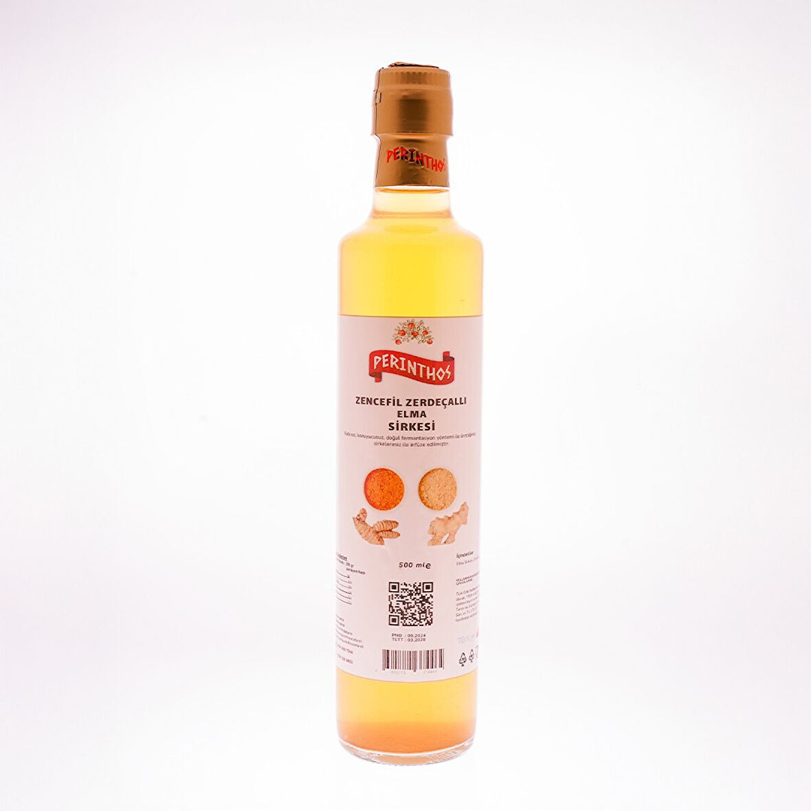 Perinthos Zencefi̇lli̇ Zerdeçalli Elma Sirkesi 500 Ml
