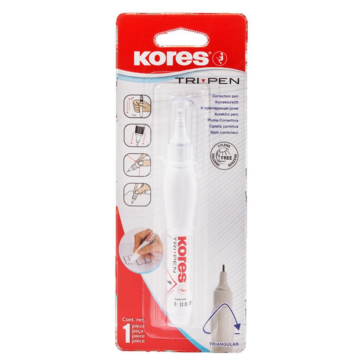 Kores Correction Pen Trı 10 Gr Triangular With Zone 88350