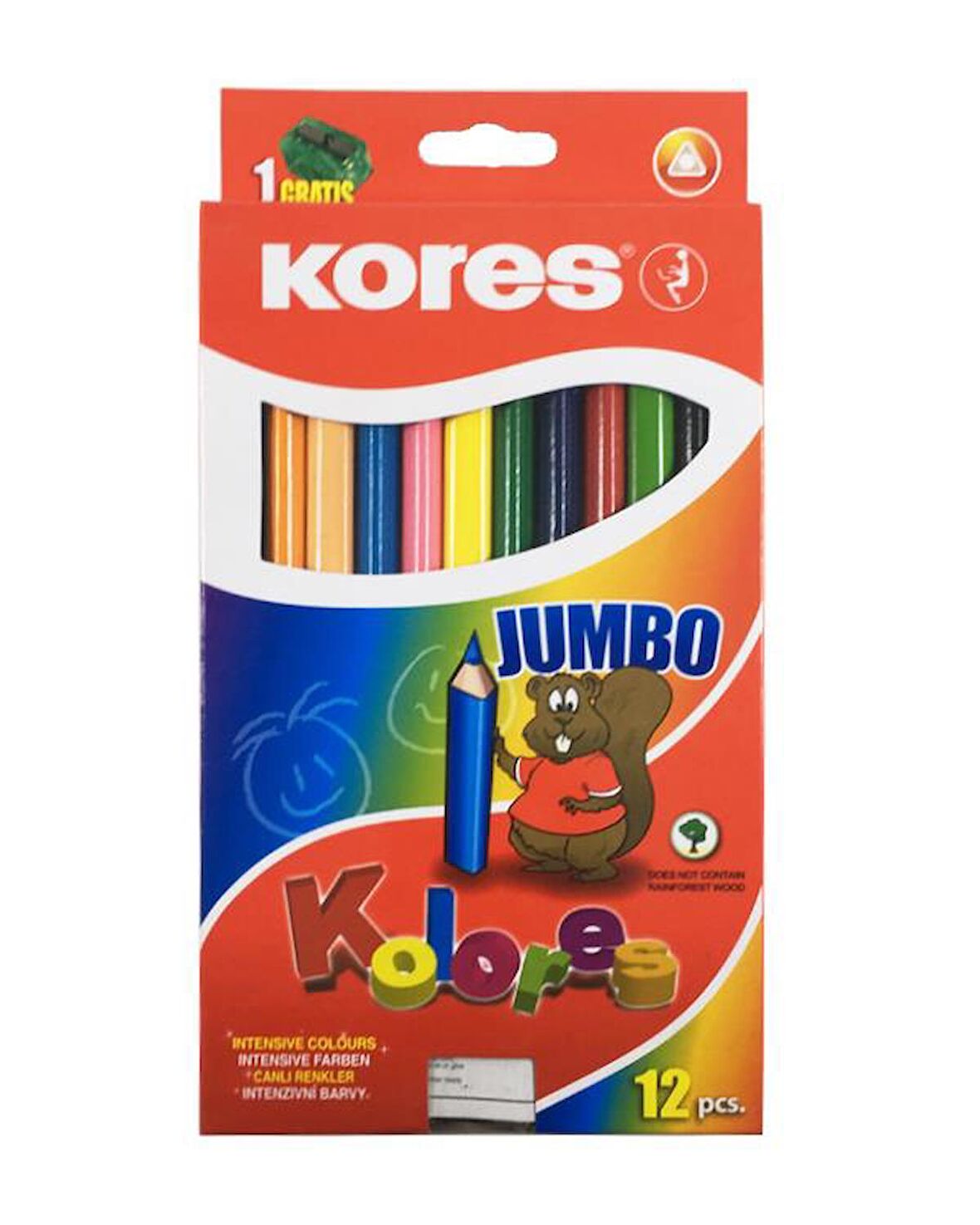 Kores Jumbo Kuru Boya 12 Renk