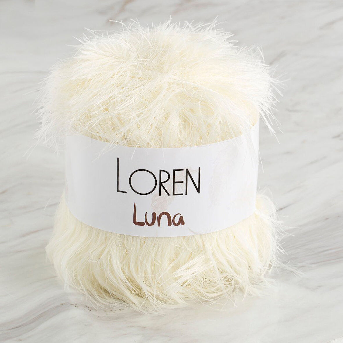 Loren Luna Tavşan Tüyü Krem El Örgü İpi - R083 - 34005