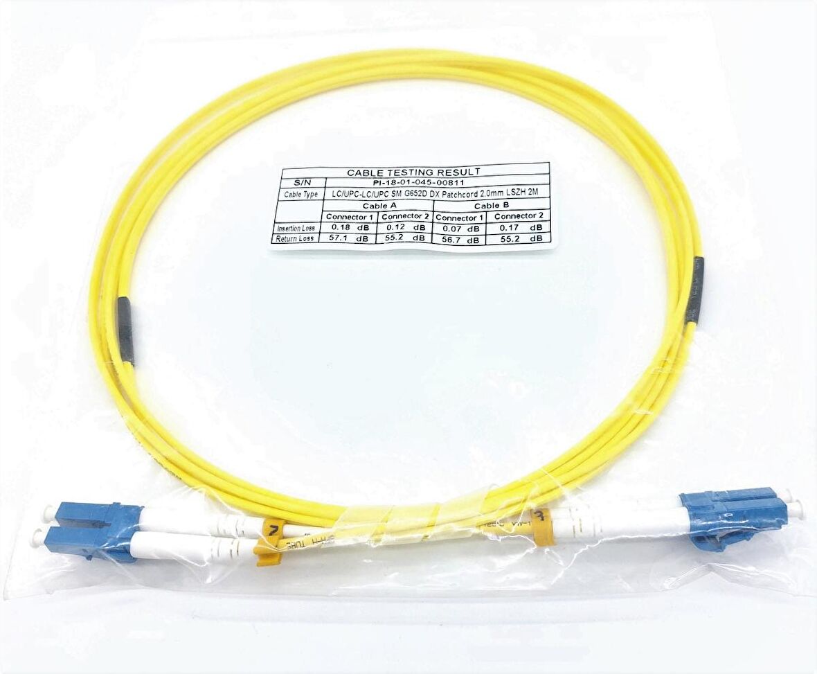 FİBER PATCH CORD LC-LC SM DUPLEX 9/125 2 MT