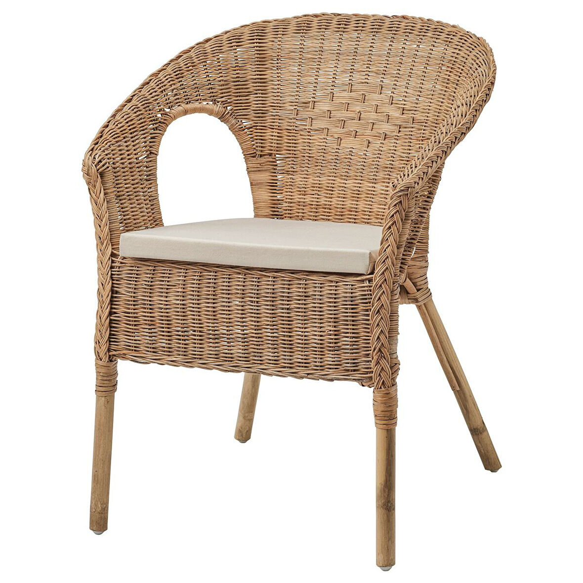 Rattan koltuk, rattan-bambu, NORNA minderli