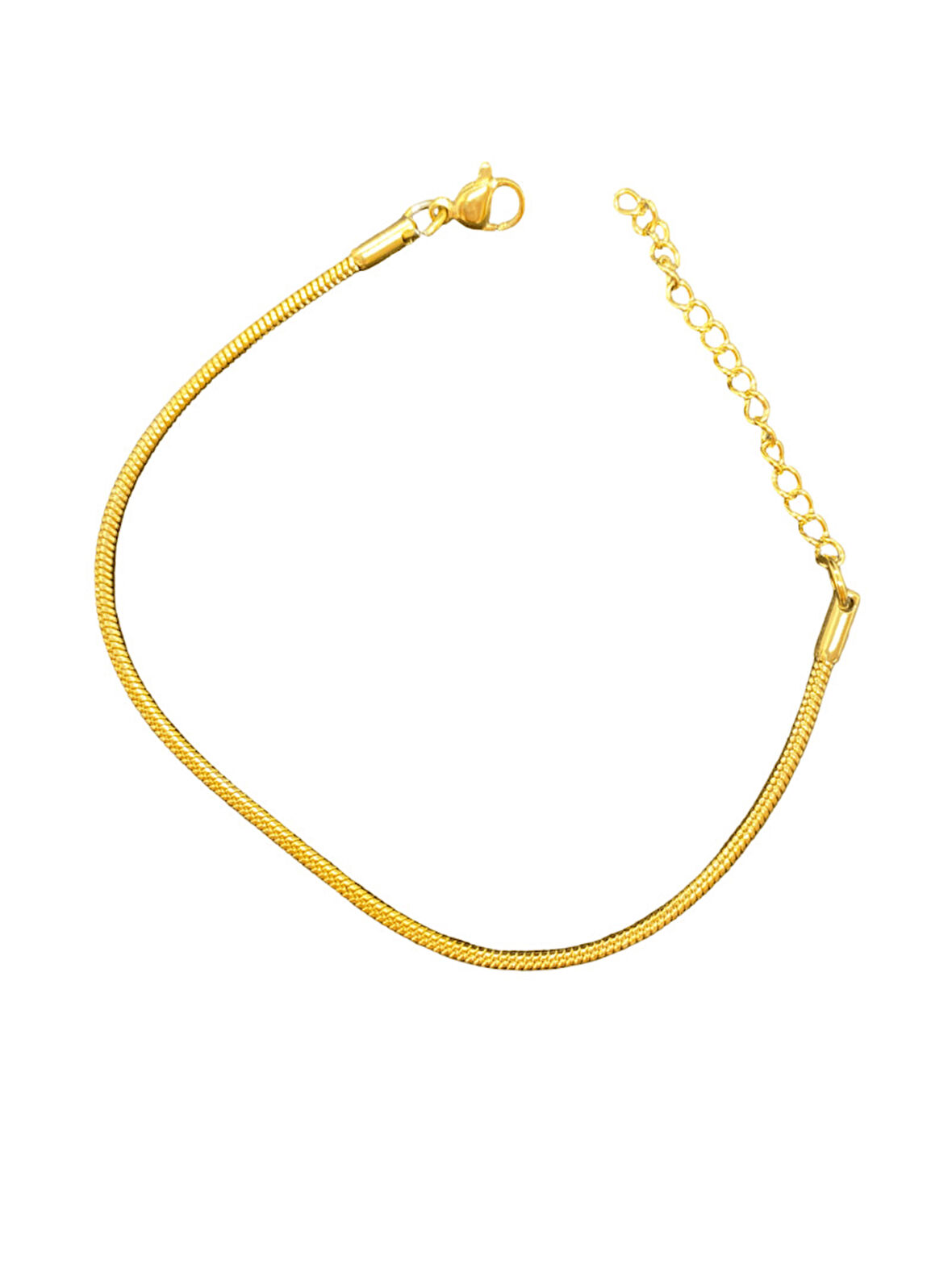 Altın Kaplama Snake Chain İnce Çelik Zincir Kadın Bileklik - 22 cm