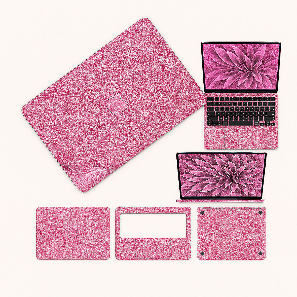 Macbook pro 14 inç 360 kaplama koruma sticker çizilmez film kaplama m1 m2 m3 m4 SİMLİ PEMBE