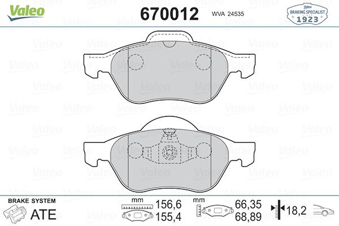 ÖN BALATA MEGANE 2 2002 SCENIC 2 2002 CLIO 3 2005 1.5DCI 1.6 165 2.0 165 410601237R 7701209100 WVA24535