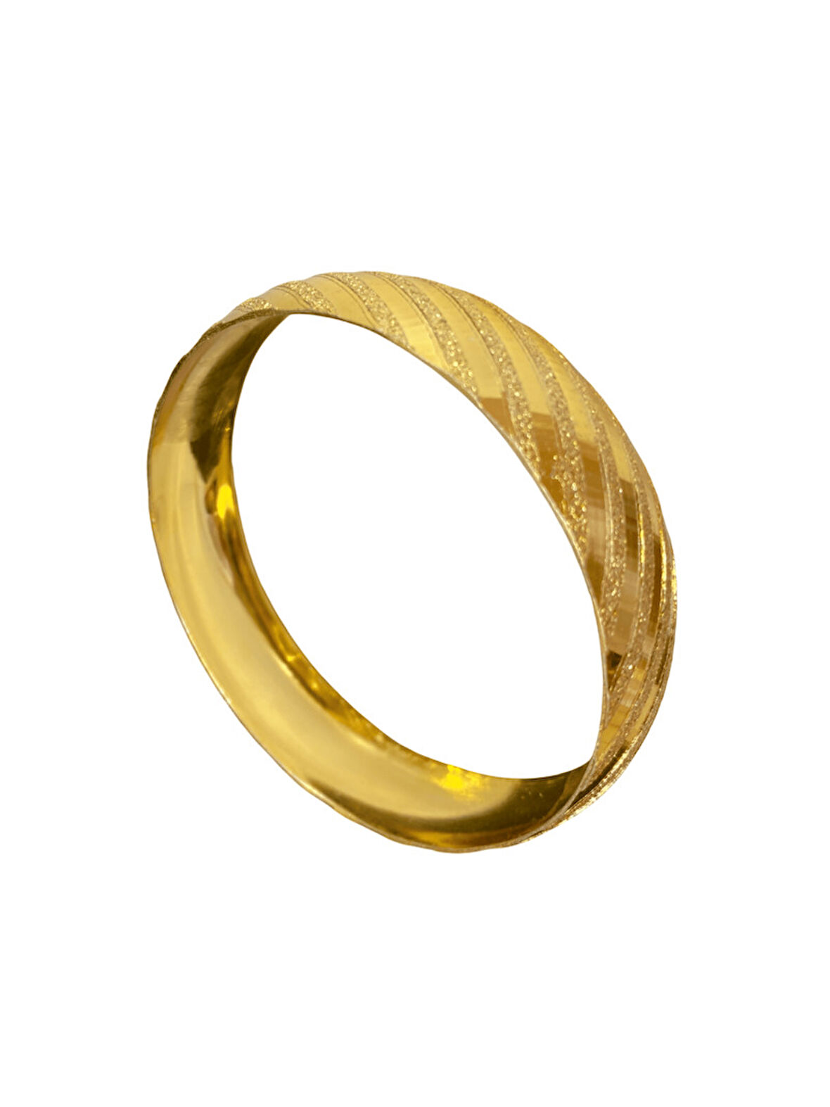 Altın Kaplama Yıldız Kesim Burgu Desen Bijuteri Model Bilezik 68 mm – Özel Günler için Parlak ve Şık