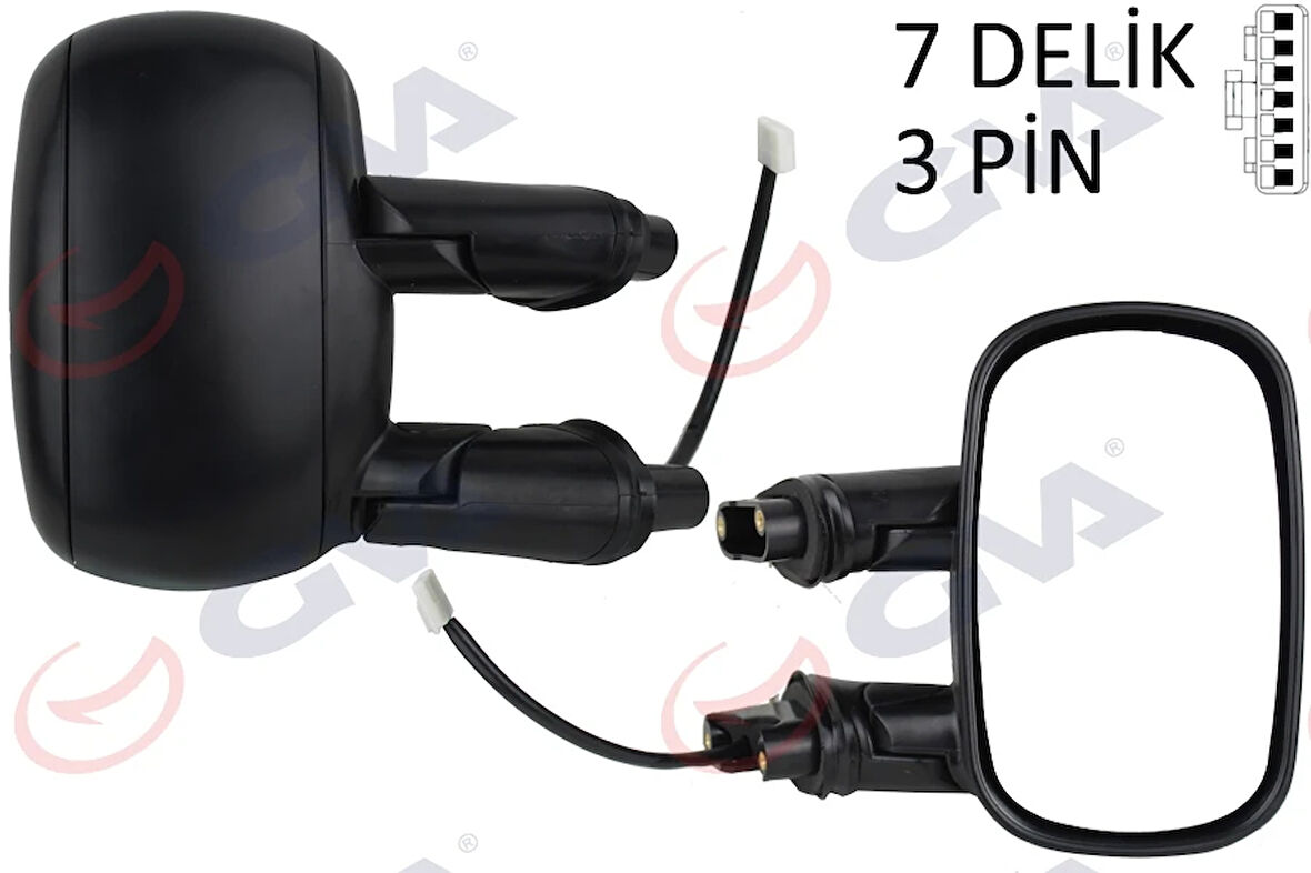 DIŞ DİKİZ AYNASI SAG ELEKTRİKLİ ASTARLI FIAT DOBLO 2000-2010 KONVEKS 3 FİŞ VM-666EHPR 735296227