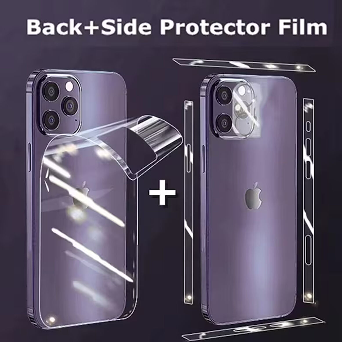 İphone 15 plus yan arka kaplama nano hydrojel film çizilmez darbe emici kaplama