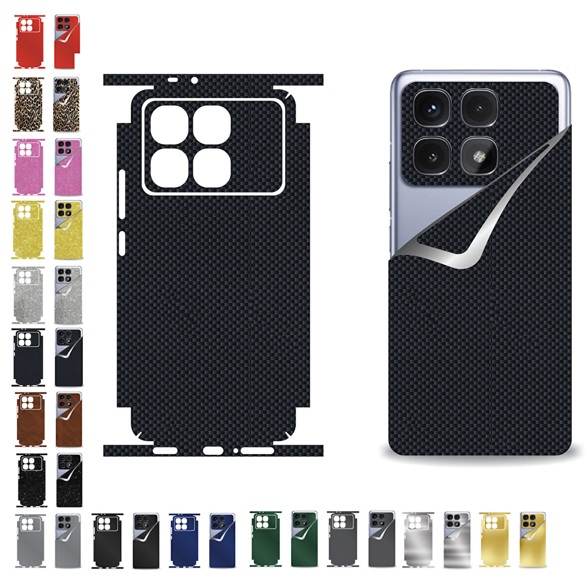 Xiaomi Poco F6 Pro için uyumlu 360 full arka kaplama koruma sticker GRİ