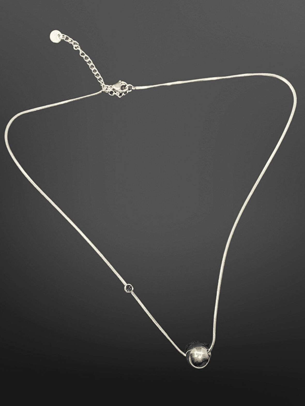 Gümüş Renk Toplu Model 316L Şık Trend Çelik Kolye | Minimalist ve Parlak Tasarım