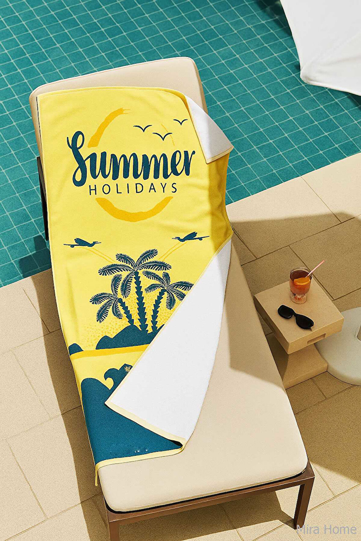 SeaDream Tropikal Desenli Plaj Havlusu 70X140 Cm Summer Holiday