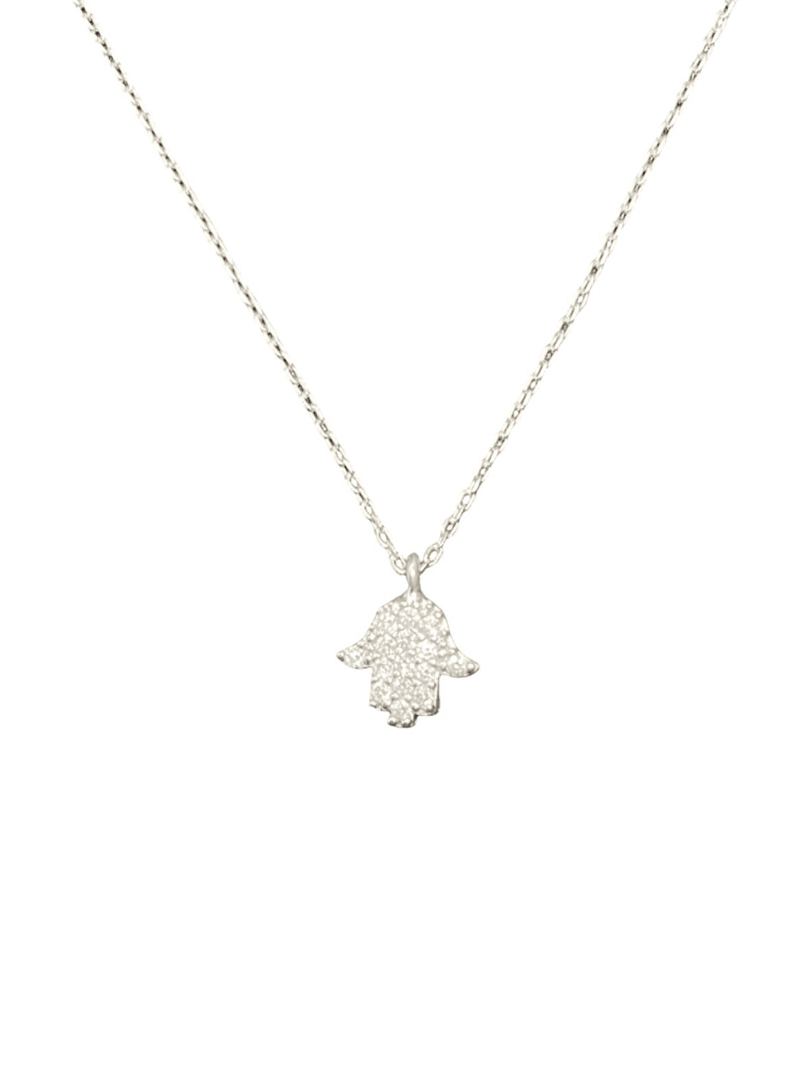 925 Ayar İthal Gümüş Zirkon Taşlı Fatma Ana Eli (Hamsa) Model Kolye Anlamlı ve Şık Tasarım