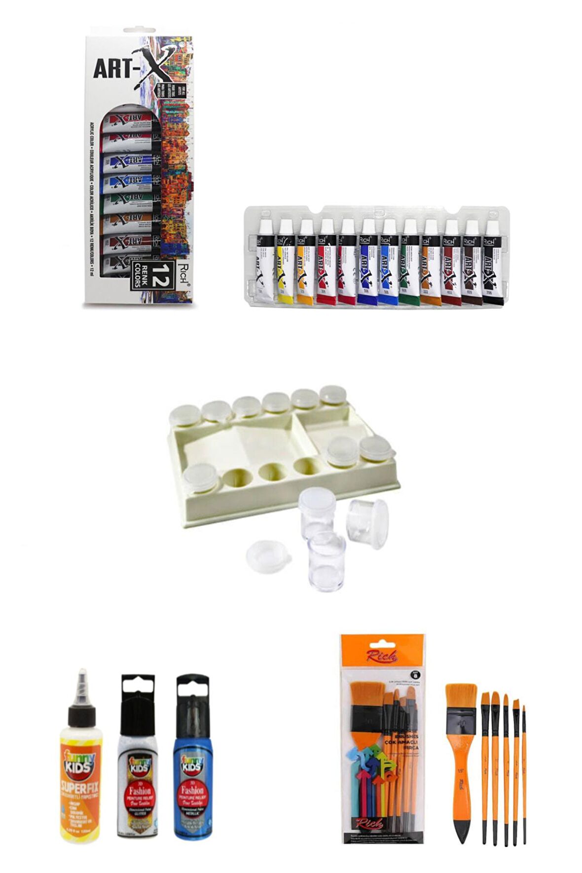 Ric Art-x 12 Ml 12 'li Akrilik 6'lı Sanat Seti
