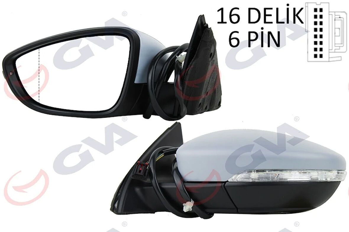 DIŞ DİKİZ AYNASI SOL JETTA 2011 ELEKTRİKLİ ISITMALI SİNYALLİ ASTARLI ASFERİK 7 FİŞ VM-6381EHPAL 5C7857507B