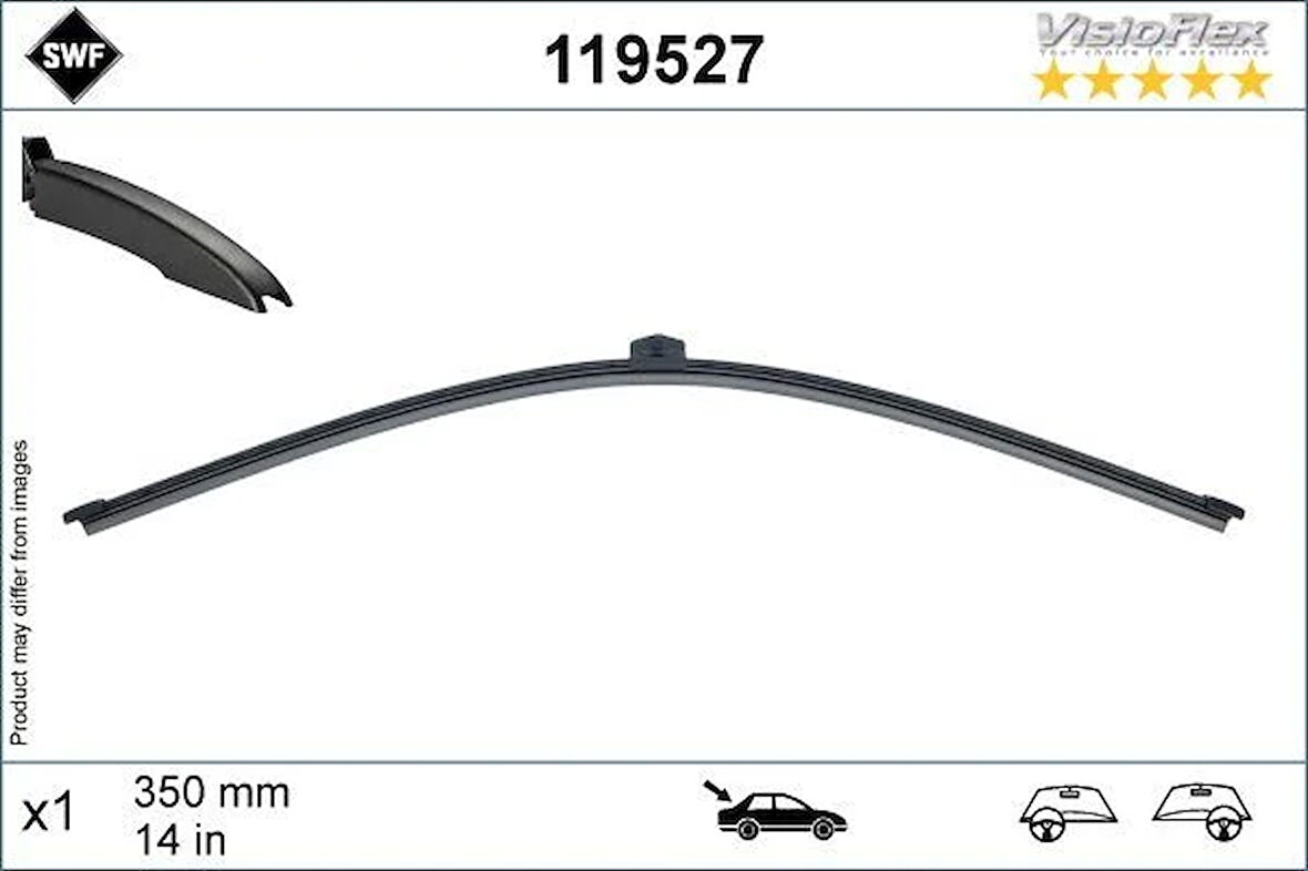 SWF VISIOFLEX FLAT BLADE 101 340 MM ARKA AUDI A3. BMW 101. VW TOUAREG 61622588277 95862805000 7P6955427
