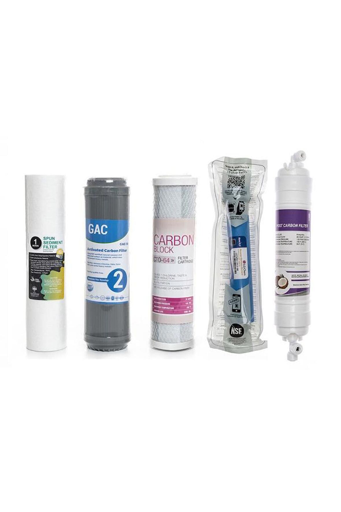 Sulook Açık Kasa Su Arıtma Cihazlarına Uyumlu 5'li Filtre Seti Lg Membranlı