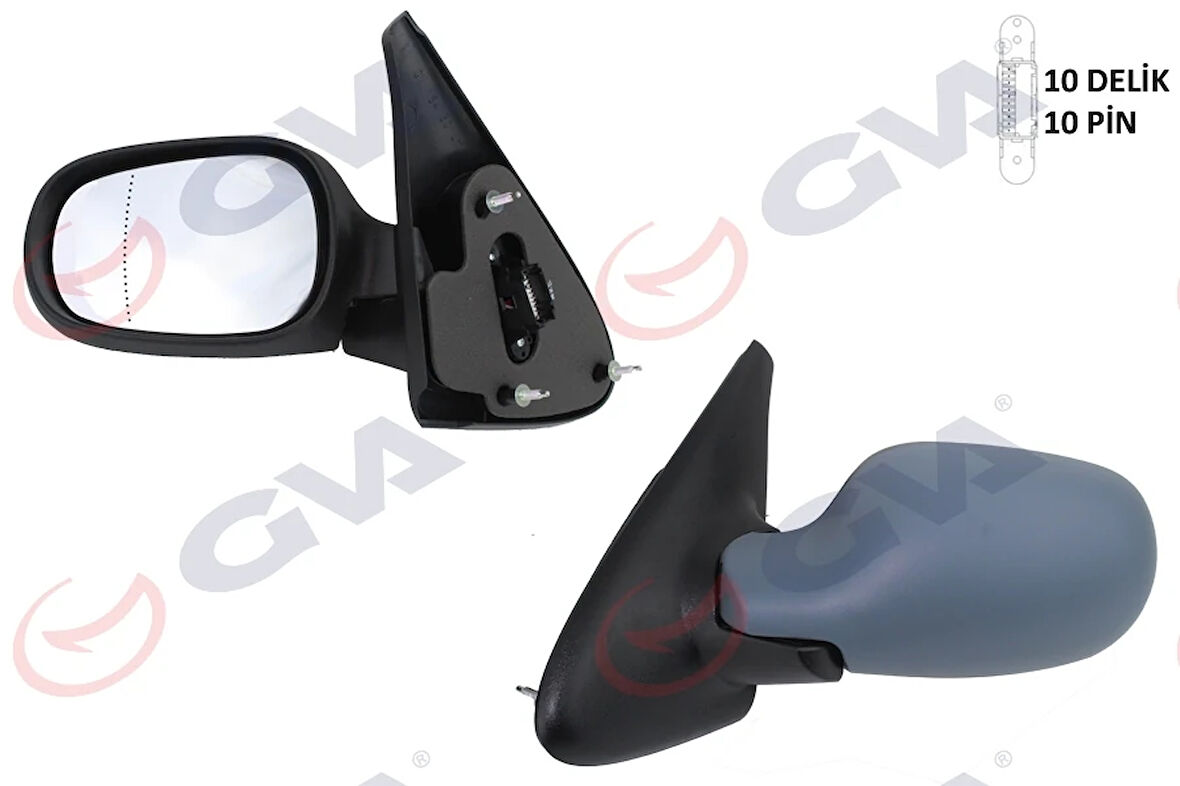 DIŞ DİKİZ AYNASI SOL MEGANE 1999 ELEKTRİKLİ ISITMALI ASTARLI ASFERİK 5 FİŞ VM-129EHPAL 7700431469