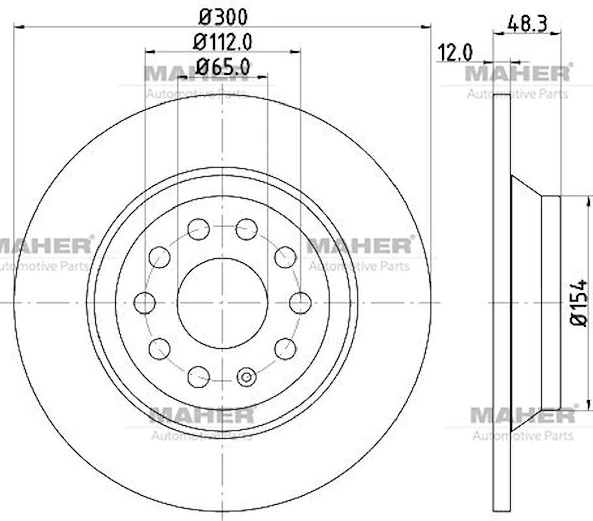 FREN DİSKİ PASSAT / Q3 / TIGUAN / SUPERB 2015 ARKA 300MM 3Q0615601 (2 ADET)