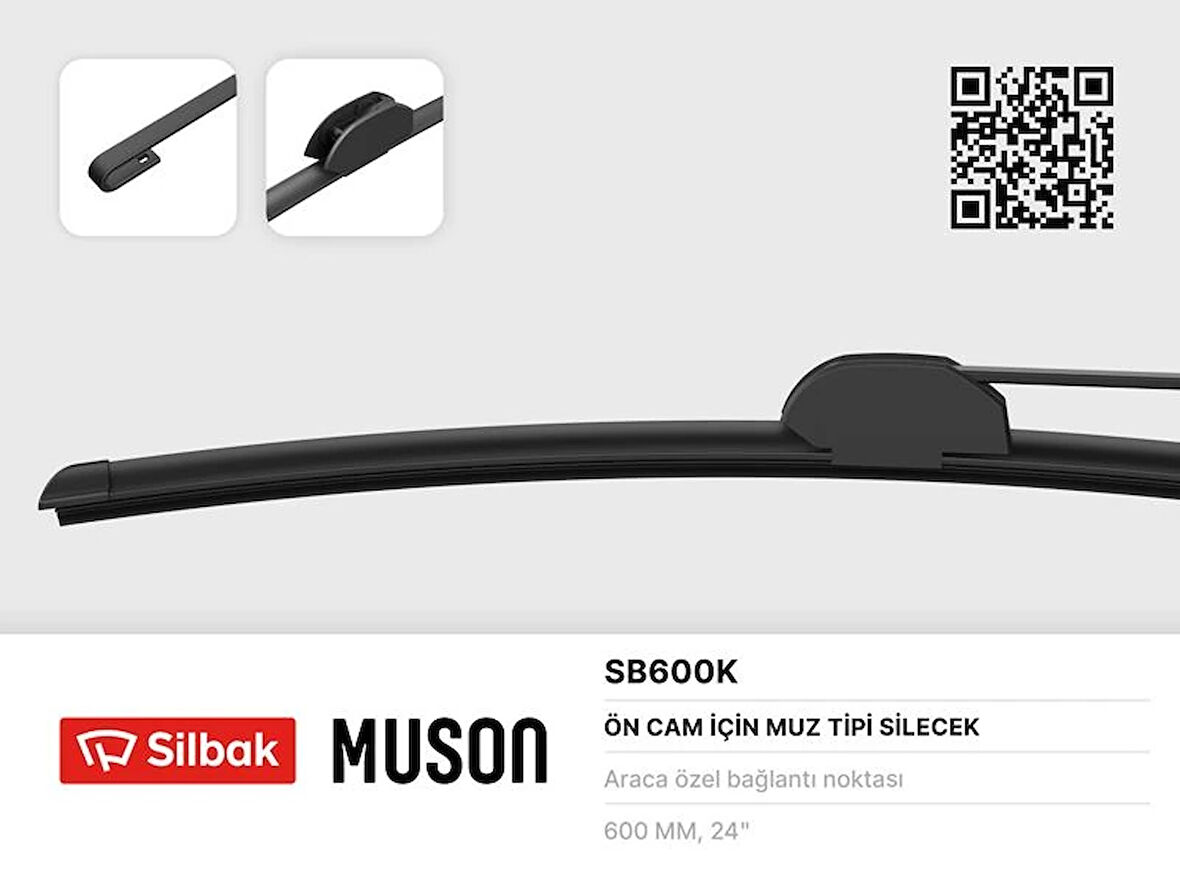 SİLECEK SÜPÜRGESİ 600MM MUZ TİPİ DAF CF65/1975-1985 F65/1975-1985 MAN F2000 MERCEDENZ BENZ