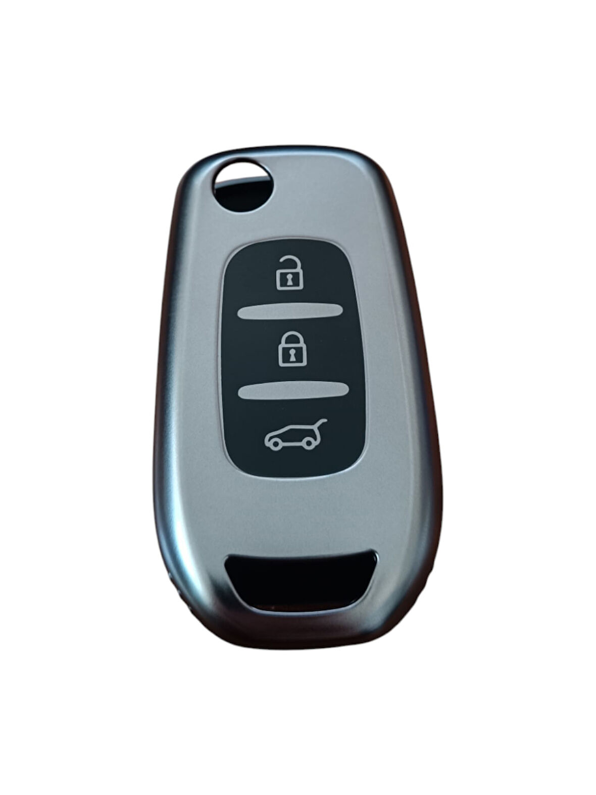 Renault Megane 4 / Clio 5  Anahtar Uyumlu Silikon Oto Anahtar Kumanda Kabı Kılıf Füme