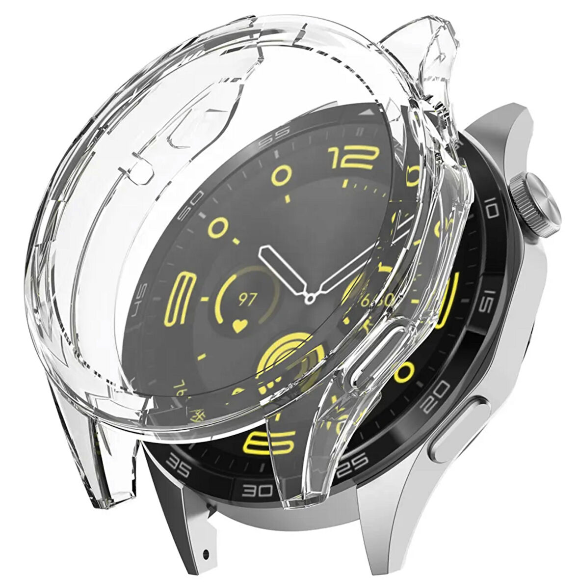 Huawei Watch Gt5 41mm için silikon bumper kılıf full kaplama yumuşak lazer kesim kılıf- ŞEFFAF