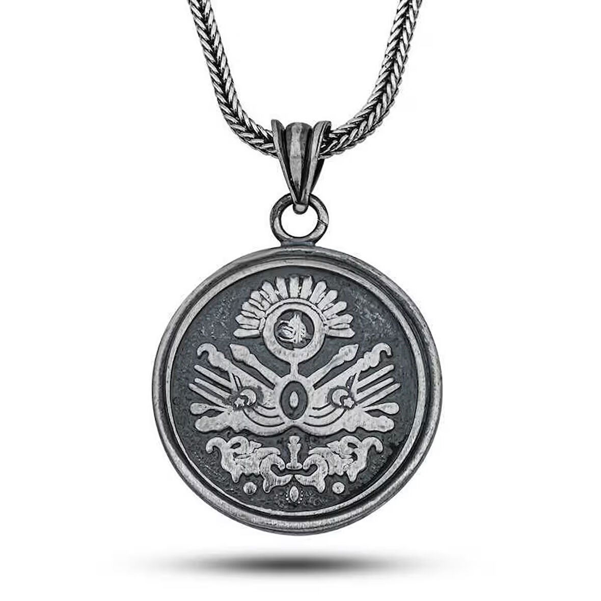 Gümüş Osmanlı Devlet Armalı Cevşen Kolye