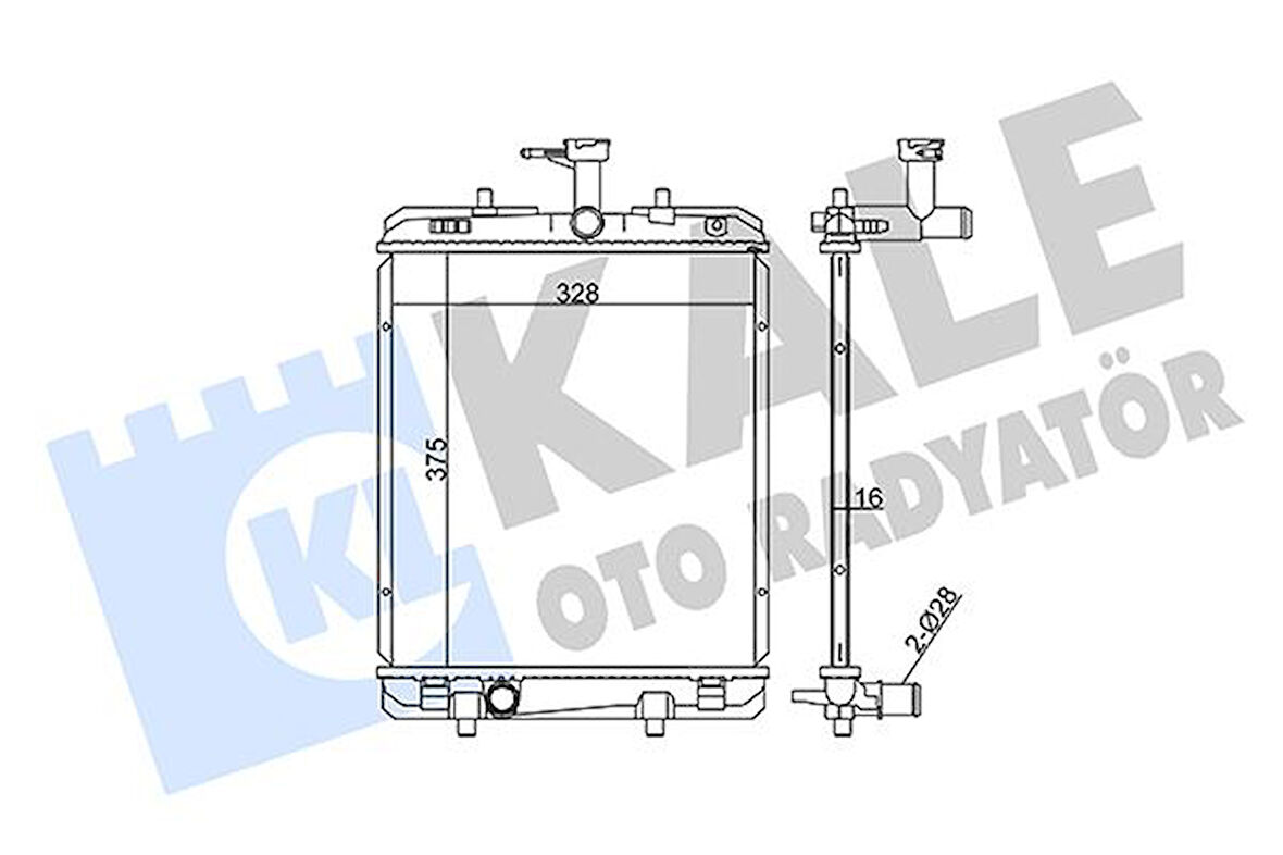 RADYATÖR P107-C1-AYGO K4R 1.0 MEKANİK 375X328X16 AL-PL-BRZ 1330 P4 164000Q010 164000Q020