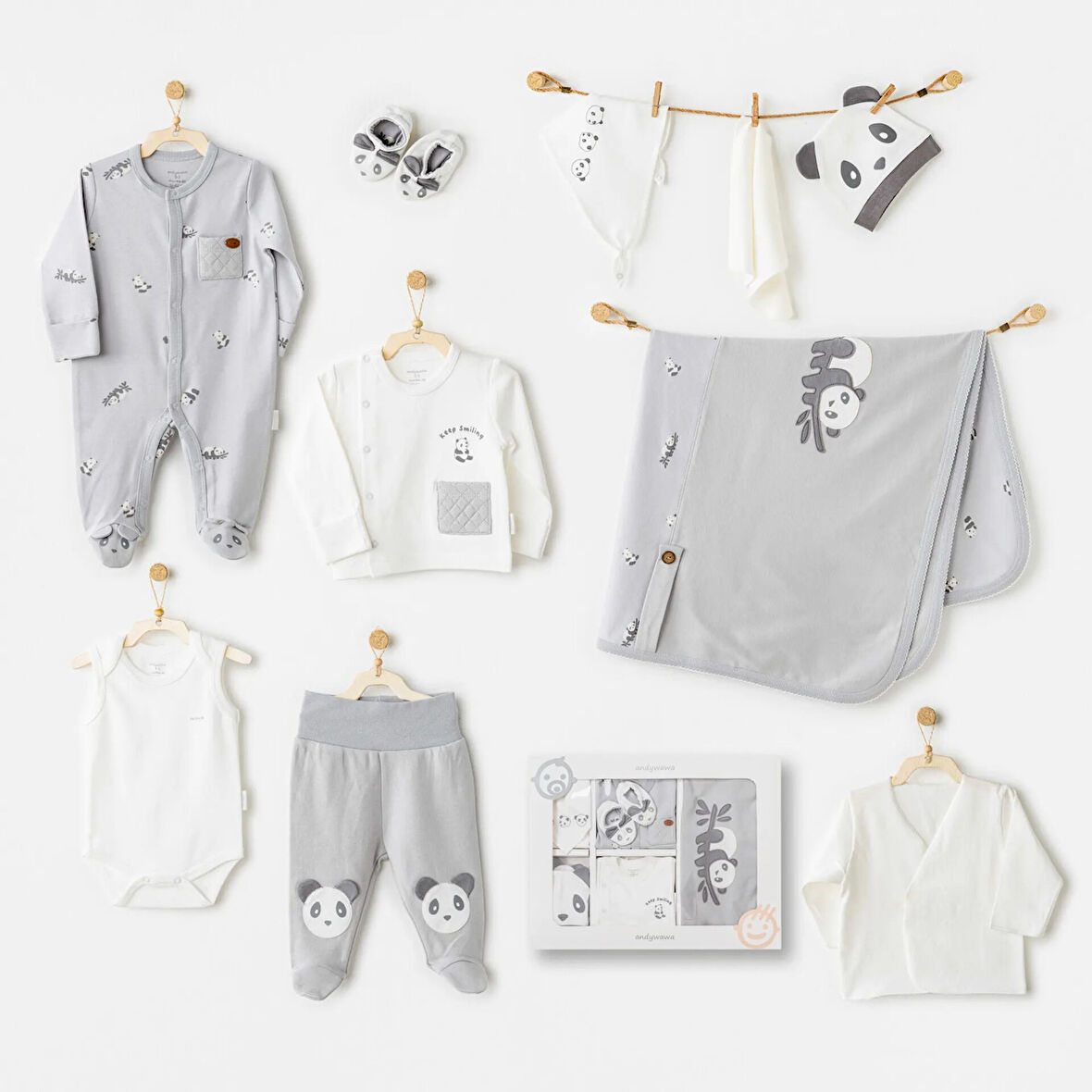 Andywawa AC26021 Keep Smiling 10'lu Hastane Çıkışı Grey