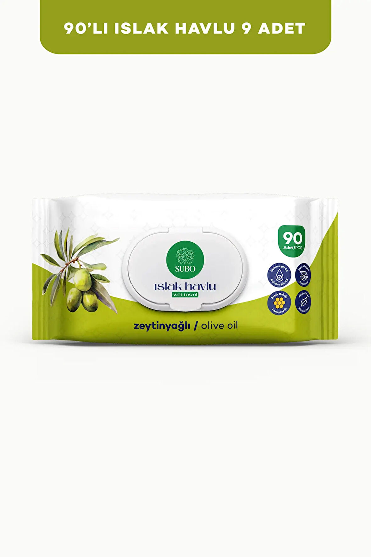 SUBO ISLAK HAVLU 90 'LI ZEYTİNYAĞLI 12X90