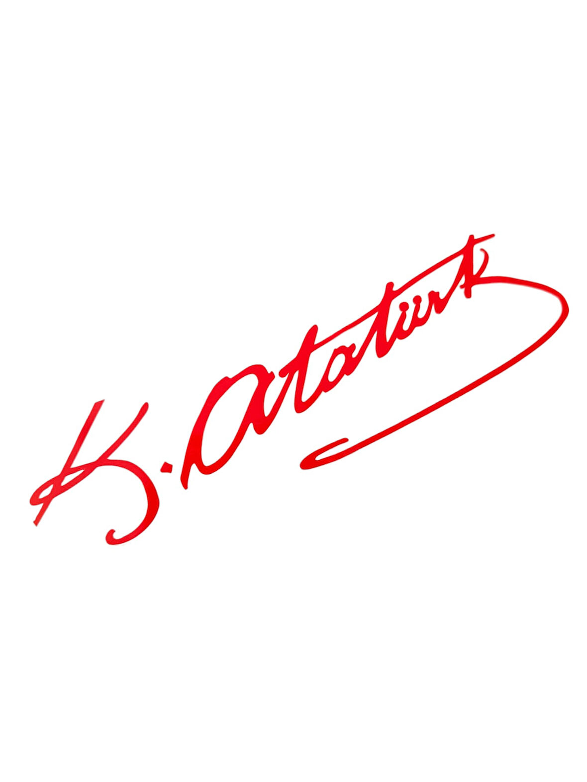 K.Atatürk İmzalı Oto Sticker Küçük Kırmızı 20x5cm