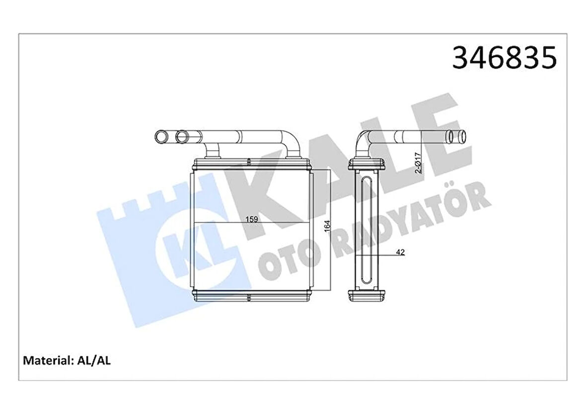 KALORİFER RADYATÖRÜ HYUNDAI H100 2.5L D4BA PANELVAN 1994-2000 - ALEMİNYUM 9721143010 9721143100 9721143050