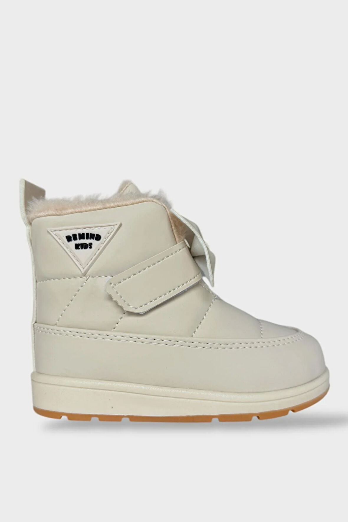 İçi Kürklü Cırtlı Kız Çocuk Bebek Ayakkabısı  BEJ