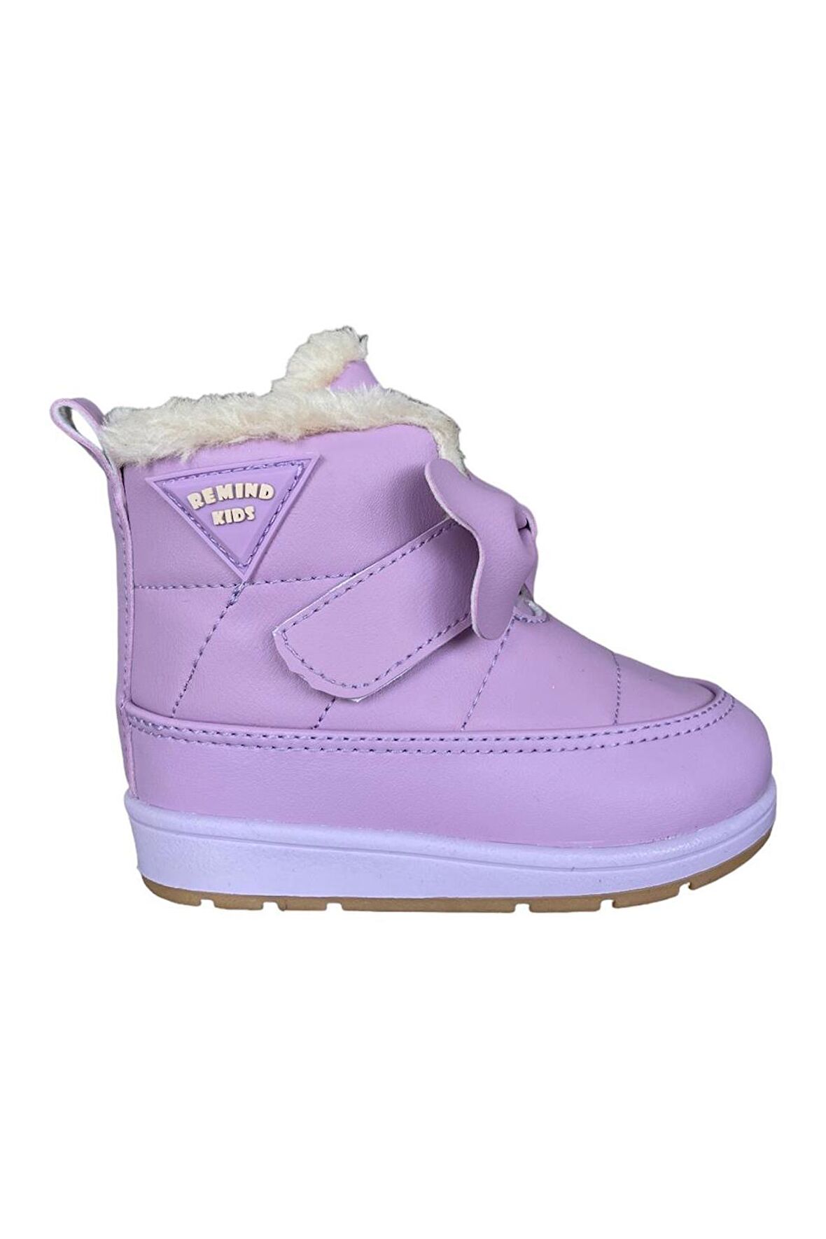 İçi Kürklü Cırtlı Kız Çocuk Bebek Ayakkabısı  Lila