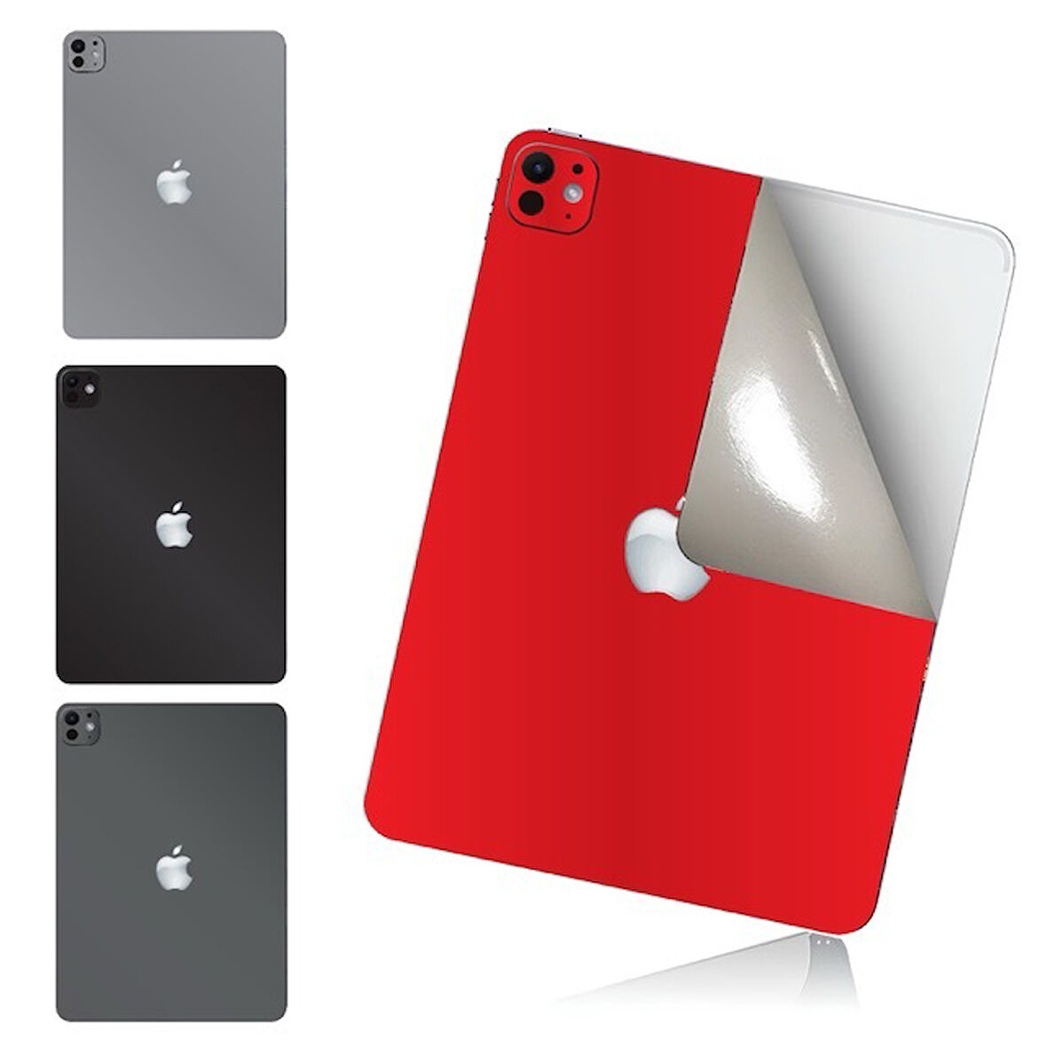 İpad mini 6-mini 7 A15 ve A17 pro işlemci için arka kaplama koruma sticker çizilmez film kaplama KIRMIZI