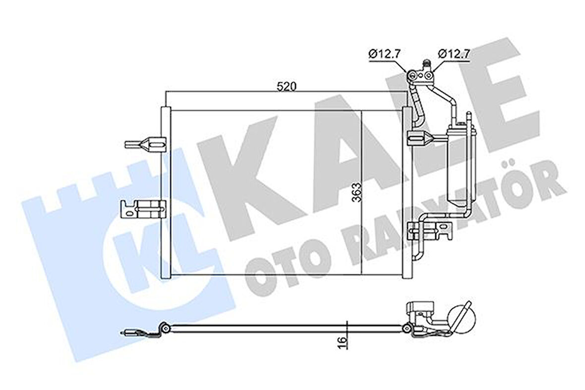 KLİMA RADYATÖRÜ OPEL MERIVA A MPV 1.6 1.4 165 1.7 DTI 1.8 2003-2010 KURUTUCU İLE BRAZING AL-AL 520X363X16 1850086 13128931 52496880
