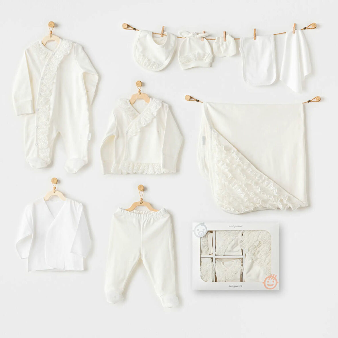 Andywawa AC25591 Chic Girl 10'lu Hastane Çıkışı Ekru