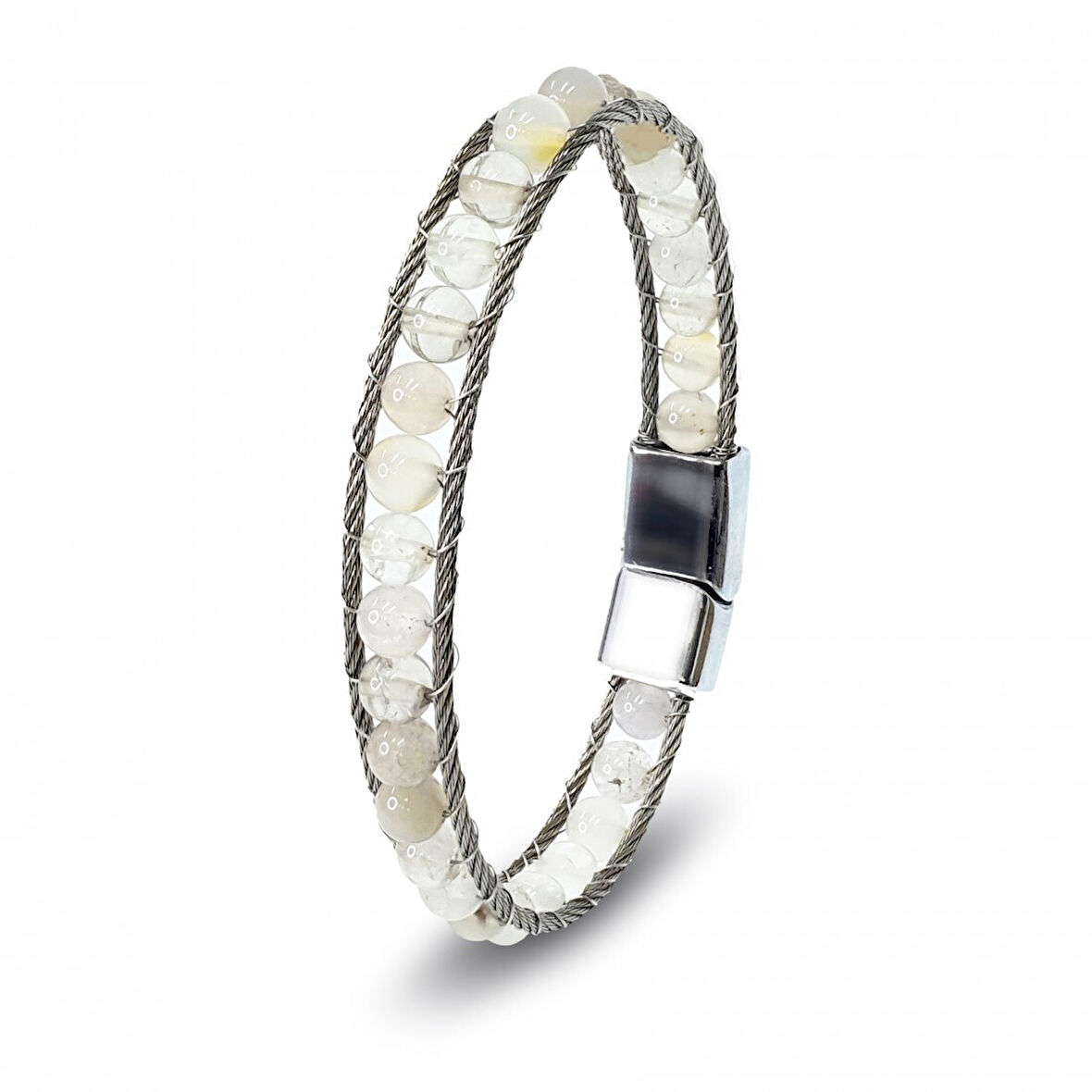  FM Çelik Halat Ve Ay Taşı Doğaltaş Bileklik 31832B2DH12 