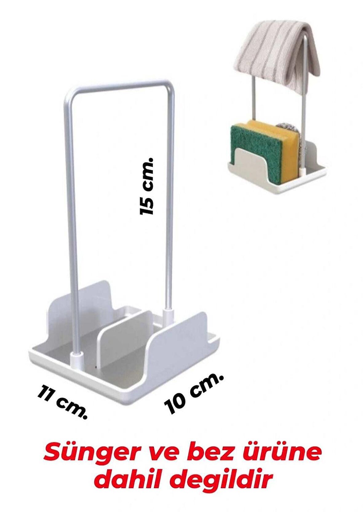 BULAŞIK SÜNGERi VE YIKAMA BEZİ STANDI-TEPSİSİ, MUTFAK ORGANİZERİ