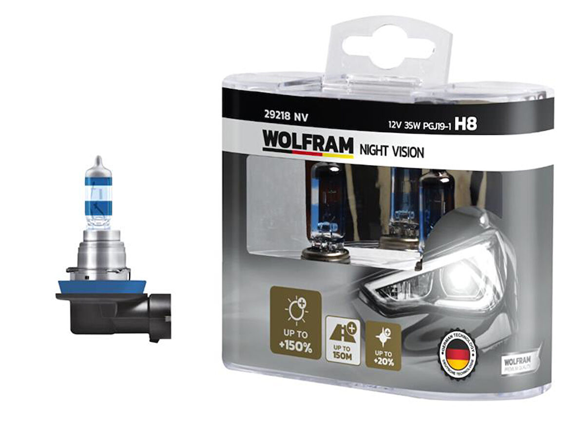 AMPUL 125 H8 35 PGJ19-1 NIGHT VISION 150 FAZLA 20 BEYAZ IŞIK
