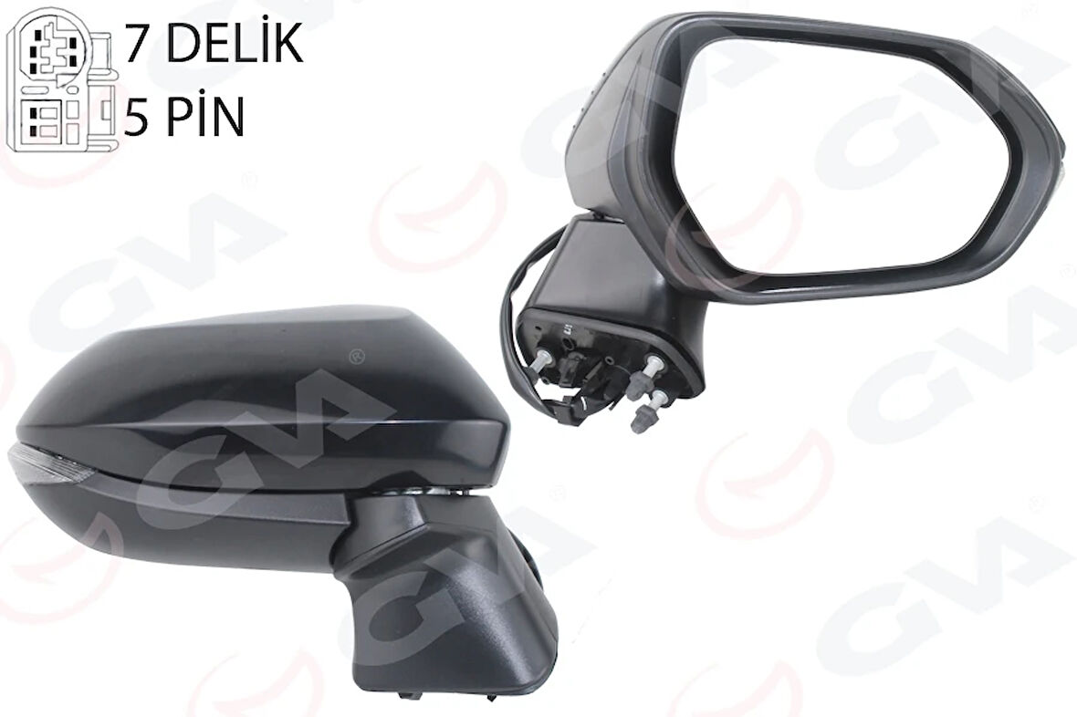 DIŞ DİKİZ AYNASI SAĞ ELEKTİKLİ SİNYALLİ KONV SİYAH 5 PİN Lİ TOYOTA COROLLA 2019 8791002924