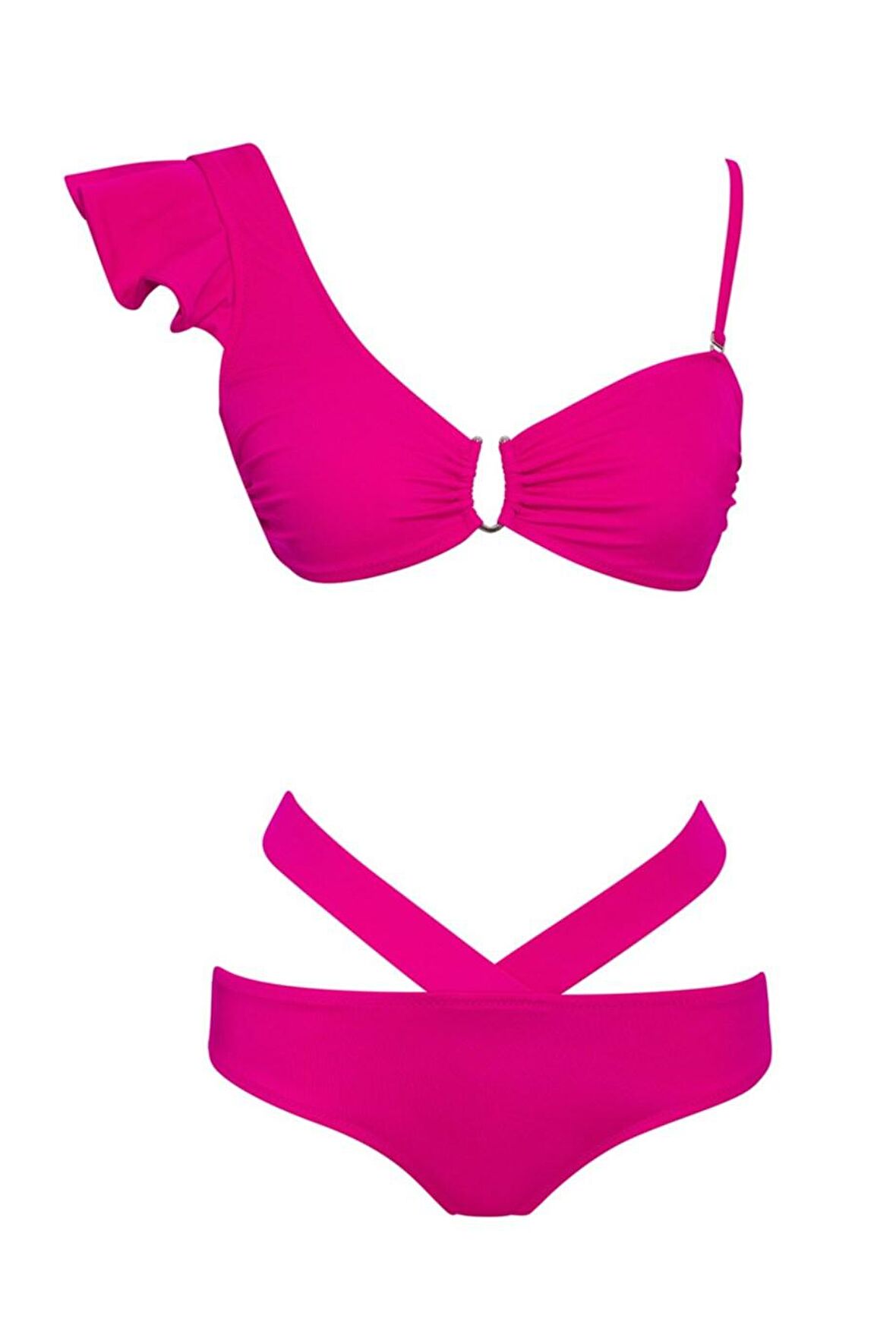 V Yaka Volanlı Bikini Takımı SLR 329