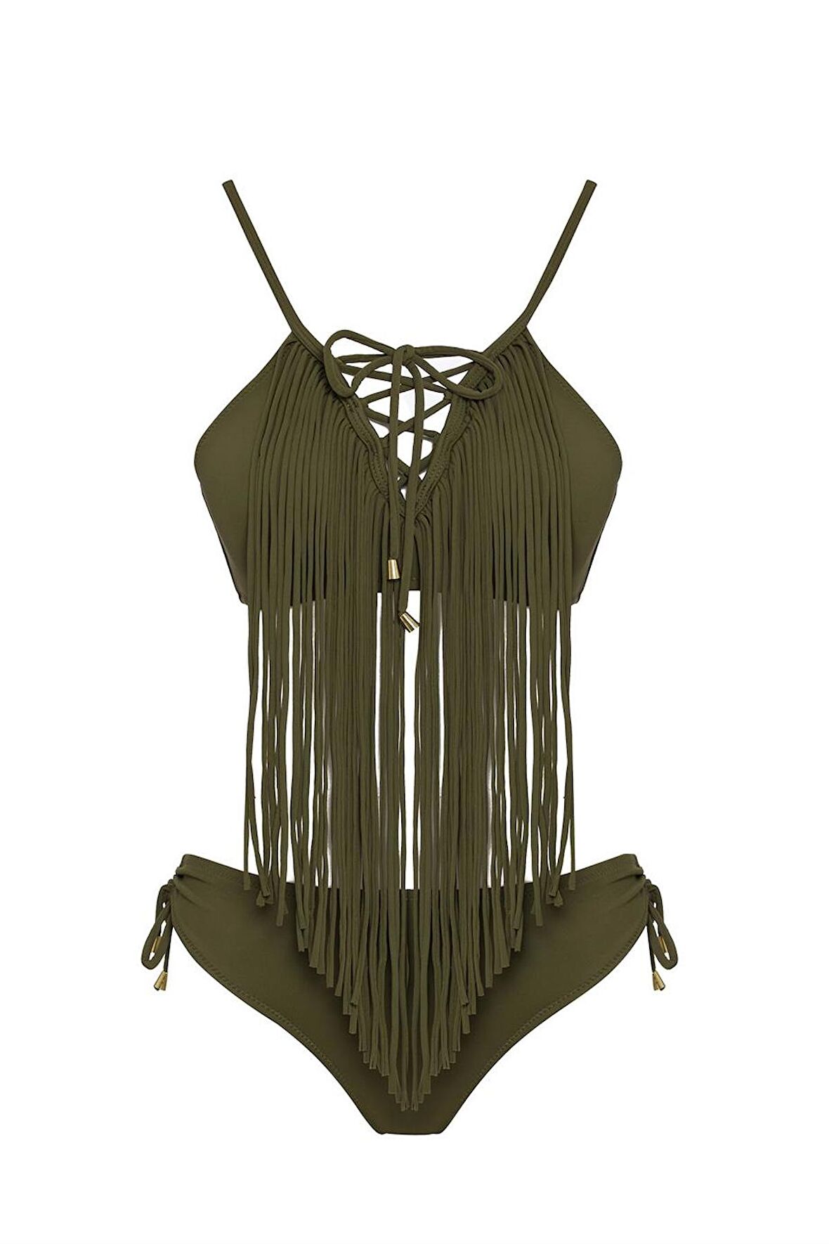 Püsküllü Üçgen Bikini Takım