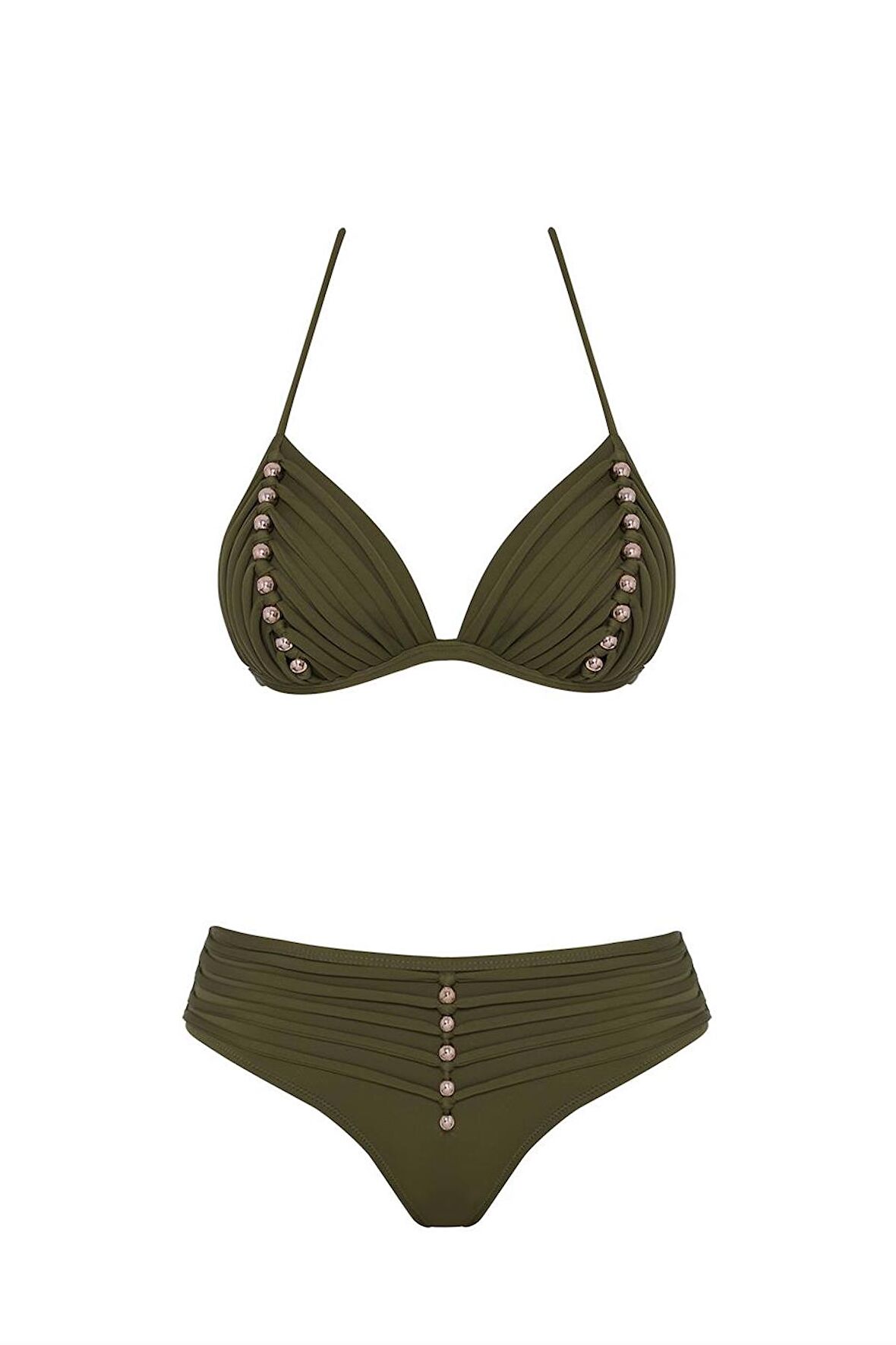 Üçgen Boncuklu Bikini Takım 
