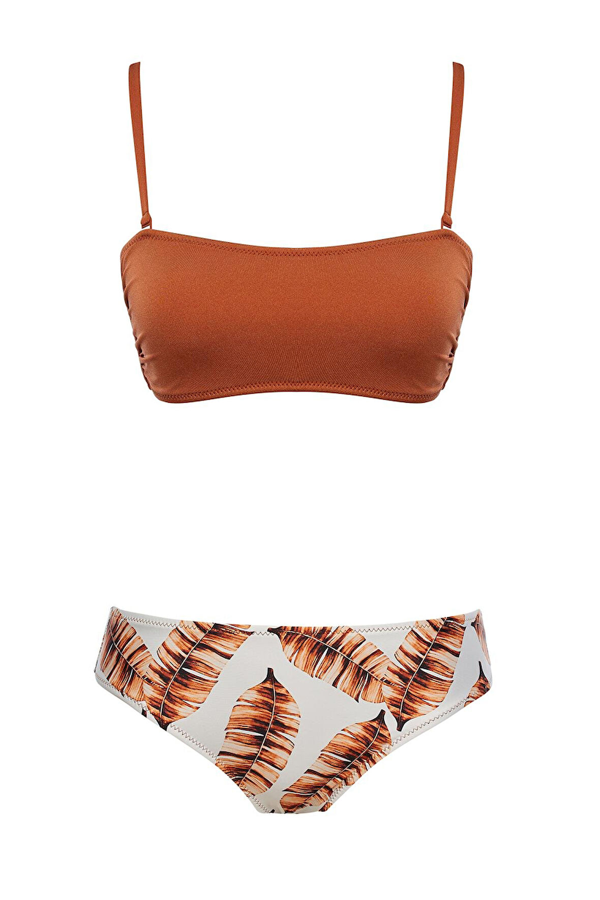 Straplez Desenli Bikini Takım 