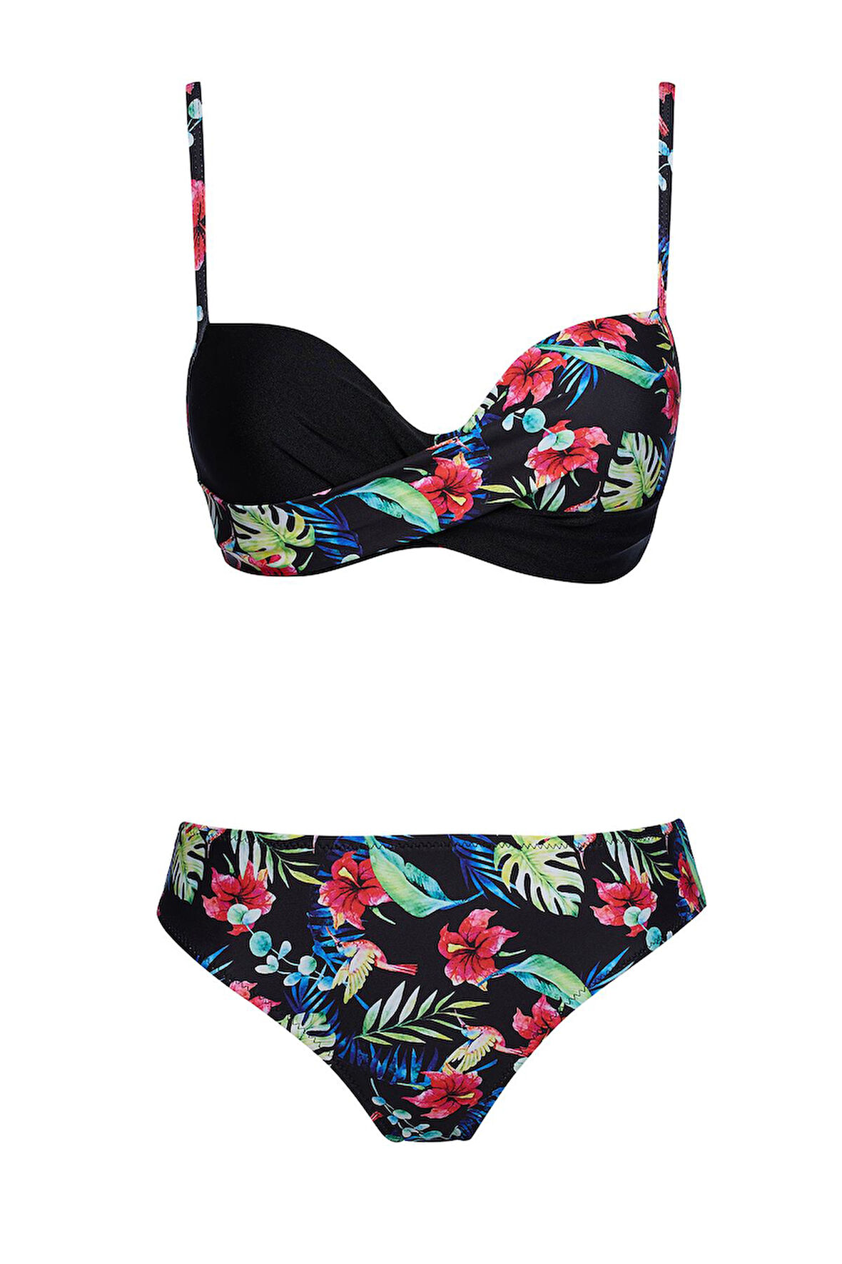 Kaplı Telli Balenli Bikini Takım 