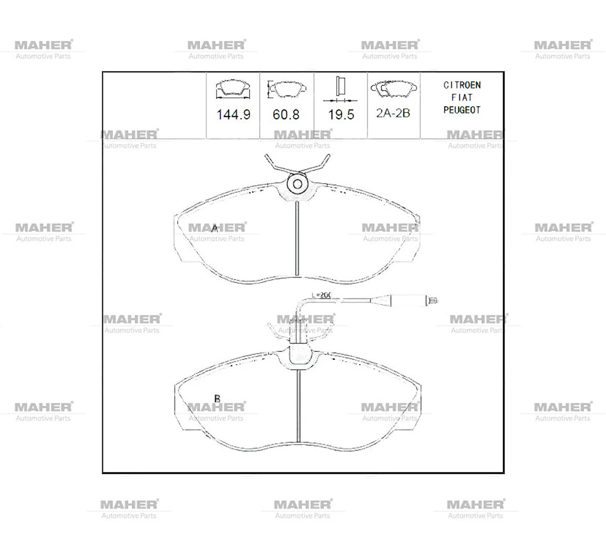 FREN BALATA JUMPER 1 1994-2002 / DUCATO 1994-2002 / BOXER 1 1994-2002 FİŞLİ ÖN 9945788
