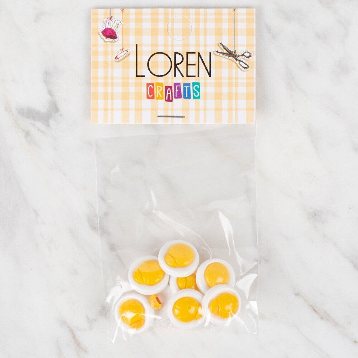 Loren Crafts 8 li Sarı Uğur Böceği Düğme - 642