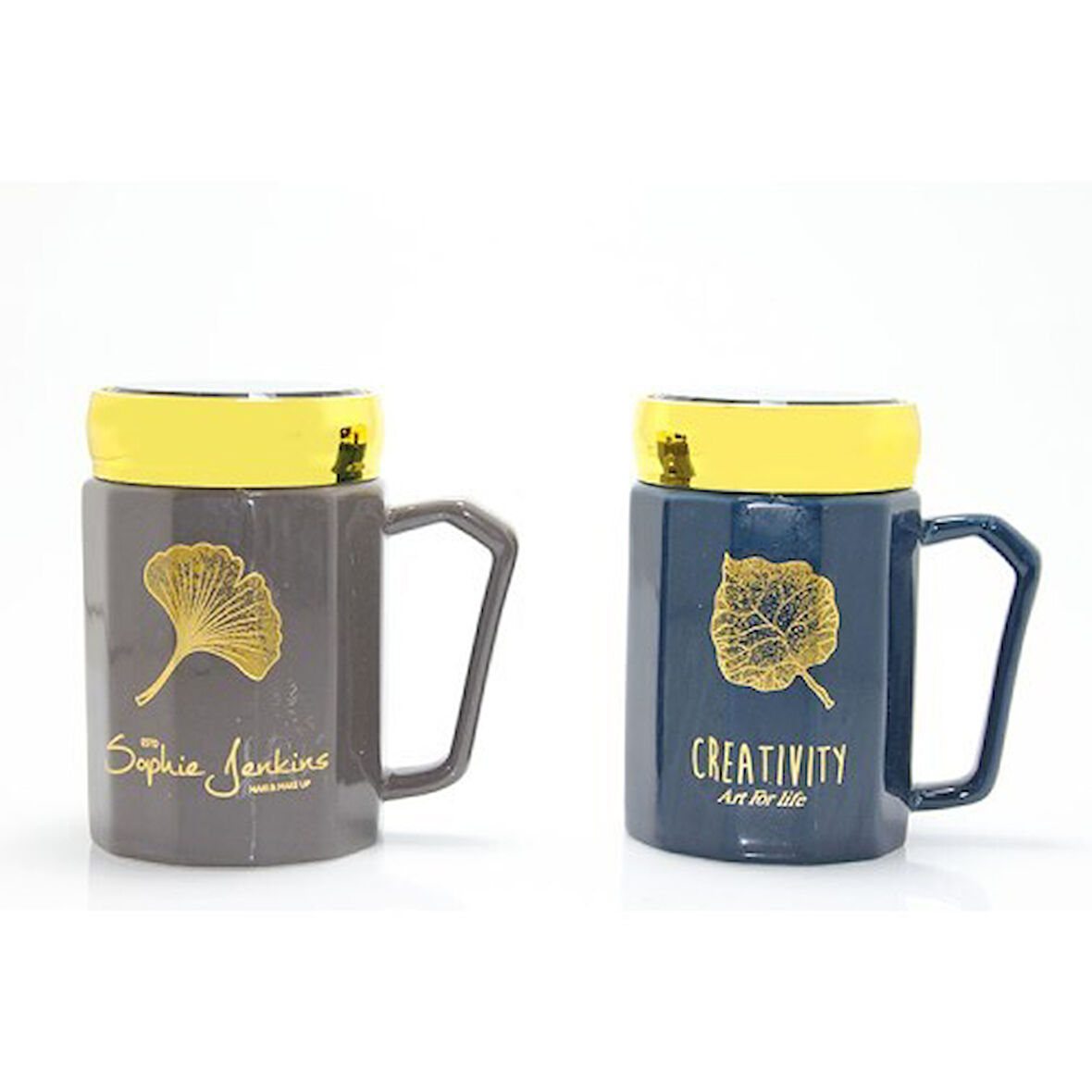 Ayna Kapaklı Porselen Kupa Bardak 